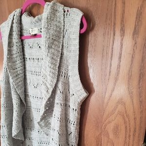 Gray knit sweater vest